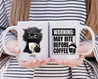 Personalised Angry Cat before Coffee Mug