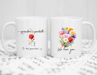 Personalised Grandma's Garden Mug - Birth Flowers