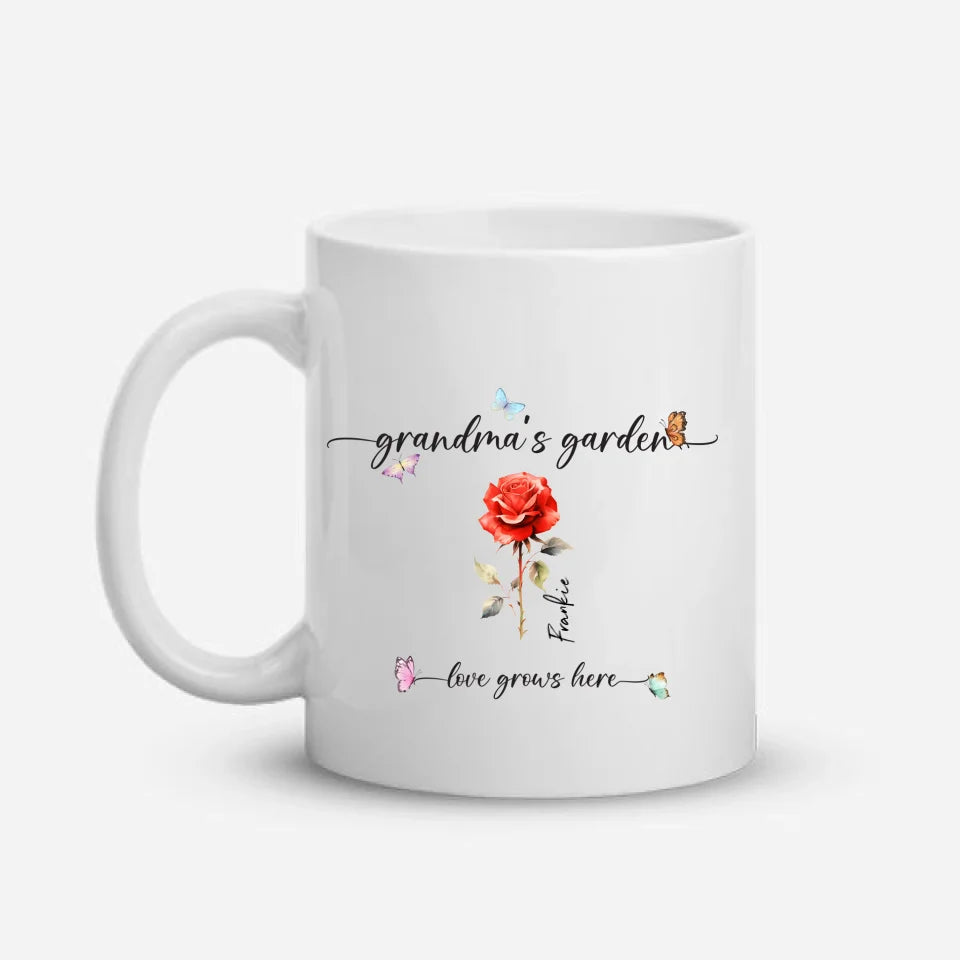 Personalised Grandma's Garden Mug - Birth Flowers