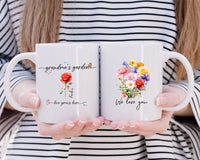 Personalised Grandma's Garden Mug - Birth Flowers